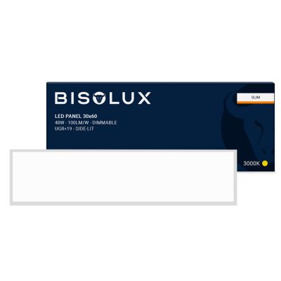 Bisolux 120x30 cm LED-paneeli - 38W - 3000K - Himmennettävä - UGR<19 - Sivuvalaistu