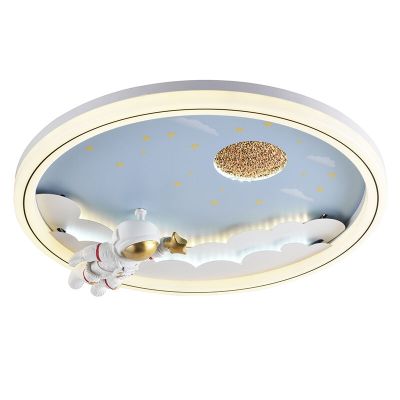 Metalli lastenhuoneen kattovalaisin sininen, Astronaut, 42W, 3000K LED, 3-portaisesti himmennettävä